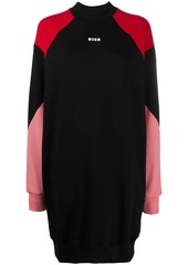 MSGM logo-print colour-block sweater-dress