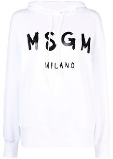 MSGM logo-print cotton hoodie