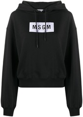 MSGM logo-print cotton hoodie