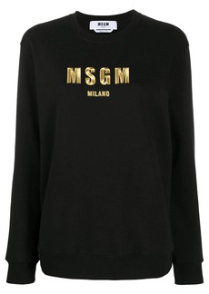 MSGM logo print cotton sweatshirt