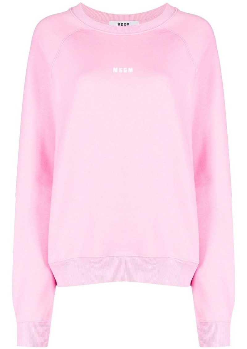 MSGM logo-print crew neck sweatshirt