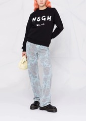 MSGM logo-print crew neck sweatshirt