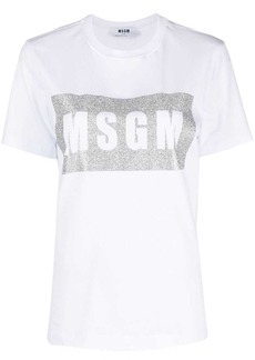 MSGM logo-print glitter T-shirt