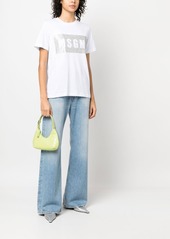 MSGM logo-print glitter T-shirt