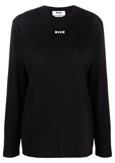 MSGM logo-print long-sleeve T-shirt