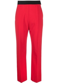 MSGM logo-waistband wool trousers