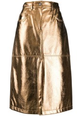 MSGM metallic knee-length skirt