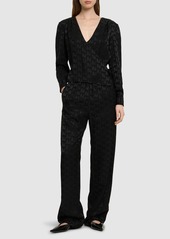 MSGM Monogram Fluid Viscose Straight Pants