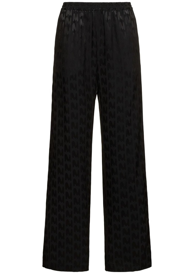 MSGM Monogram Fluid Viscose Straight Pants