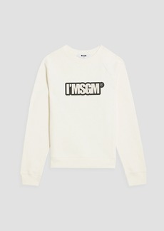 MSGM - Appliquéd French cotton-terry sweatshirt - White - S