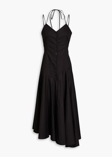 MSGM - Asymmetric cutout cotton-poplin midi dress - Black - IT 40