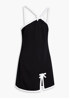 MSGM - Bow-embellished two-tone satin-crepe mini dress - Black - IT 38