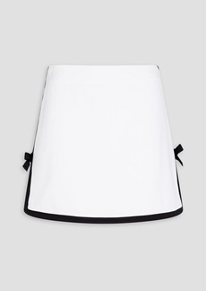 MSGM - Bow-embellished two-tone satin-crepe mini skirt - White - IT 42
