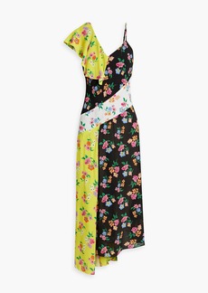 MSGM - Cold-shoulder floral-print crepe dress - Black - IT 38