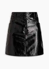 MSGM - Crinkled faux patent-leather mini skirt - Black - IT 40