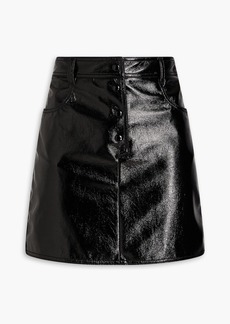 MSGM - Crinkled faux patent-leather mini skirt - Black - IT 38