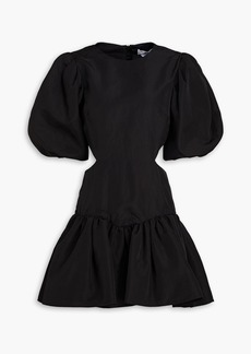 MSGM - Cutout gathered shantung mini dress - Black - IT 38