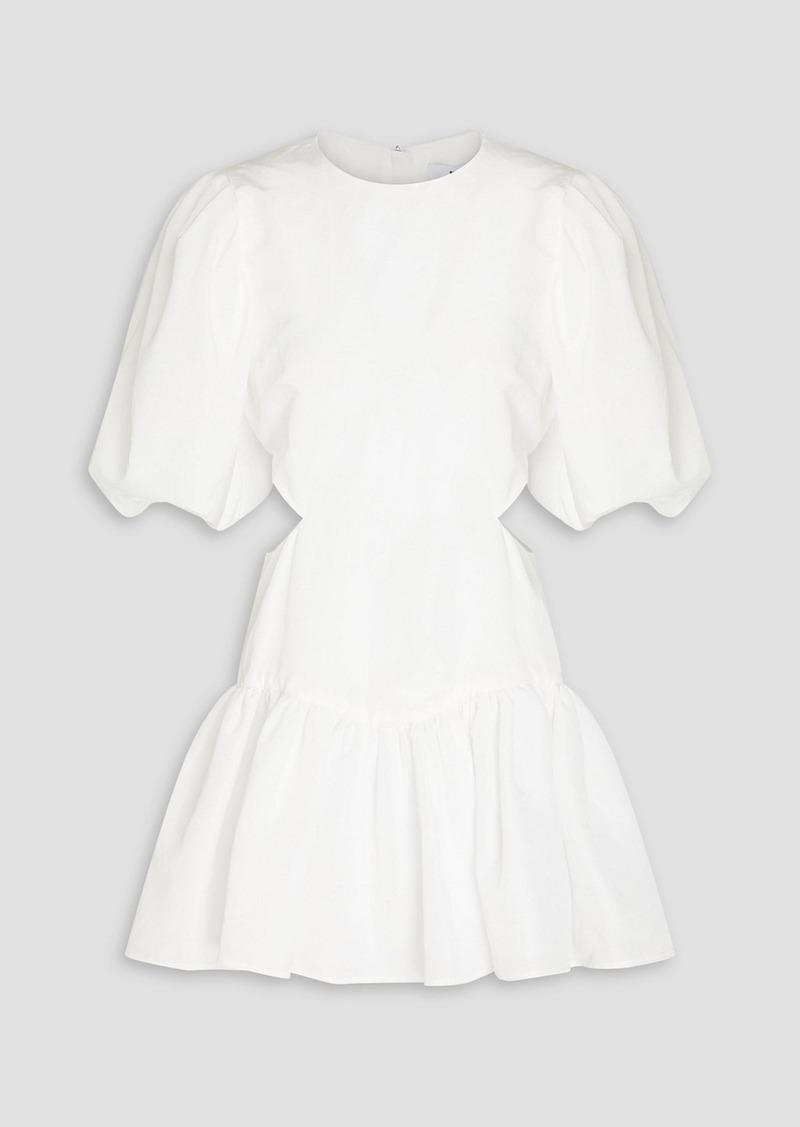 MSGM - Cutout gathered shantung mini dress - White - IT 40