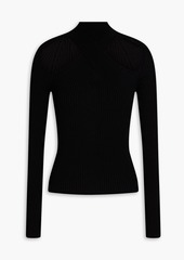 MSGM - Cutout ribbed and cable-knit turtleneck sweater - Black - S