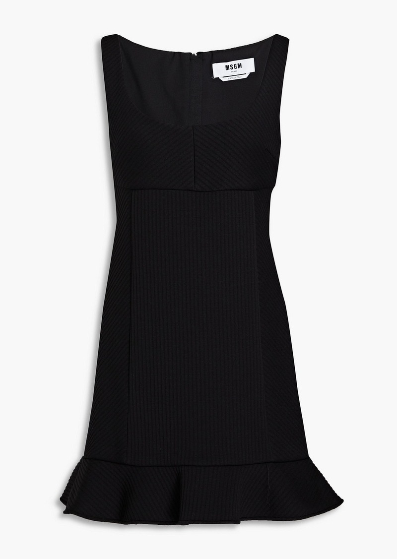 MSGM - Fluted ribbed jersey mini dress - Black - IT 38