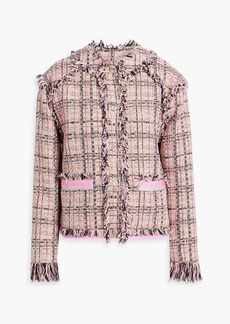 MSGM - Frayed cotton-blend tweed jacket - Pink - IT 40