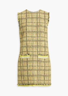 MSGM - Frayed cotton-blend tweed mini dress - Yellow - IT 38