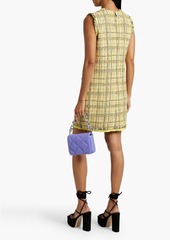 MSGM - Frayed cotton-blend tweed mini dress - Yellow - IT 38