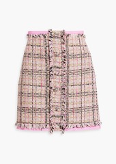 MSGM - Frayed cotton-blend tweed mini skirt - Pink - IT 40