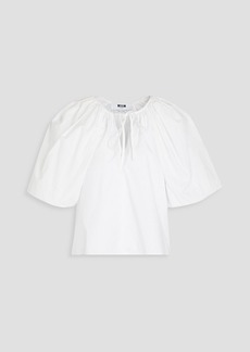MSGM - Gathered cotton-poplin top - White - IT 40