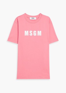 MSGM - Logo-print cotton-jersey T-shirt - Pink - XS