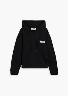 MSGM - Printed French cotton-terry hoodie - Black - S