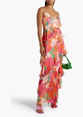 MSGM - Ruffled printed crepon maxi dress - Pink - IT 40