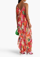 MSGM - Ruffled printed crepon maxi dress - Pink - IT 40