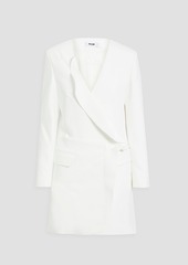 MSGM - Rufflled crepe tuxedo mini dress - White - IT 40