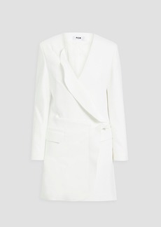 MSGM - Rufflled crepe tuxedo mini dress - White - IT 38