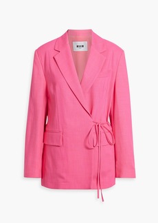 MSGM - Tie-front woven blazer - Pink - IT 38