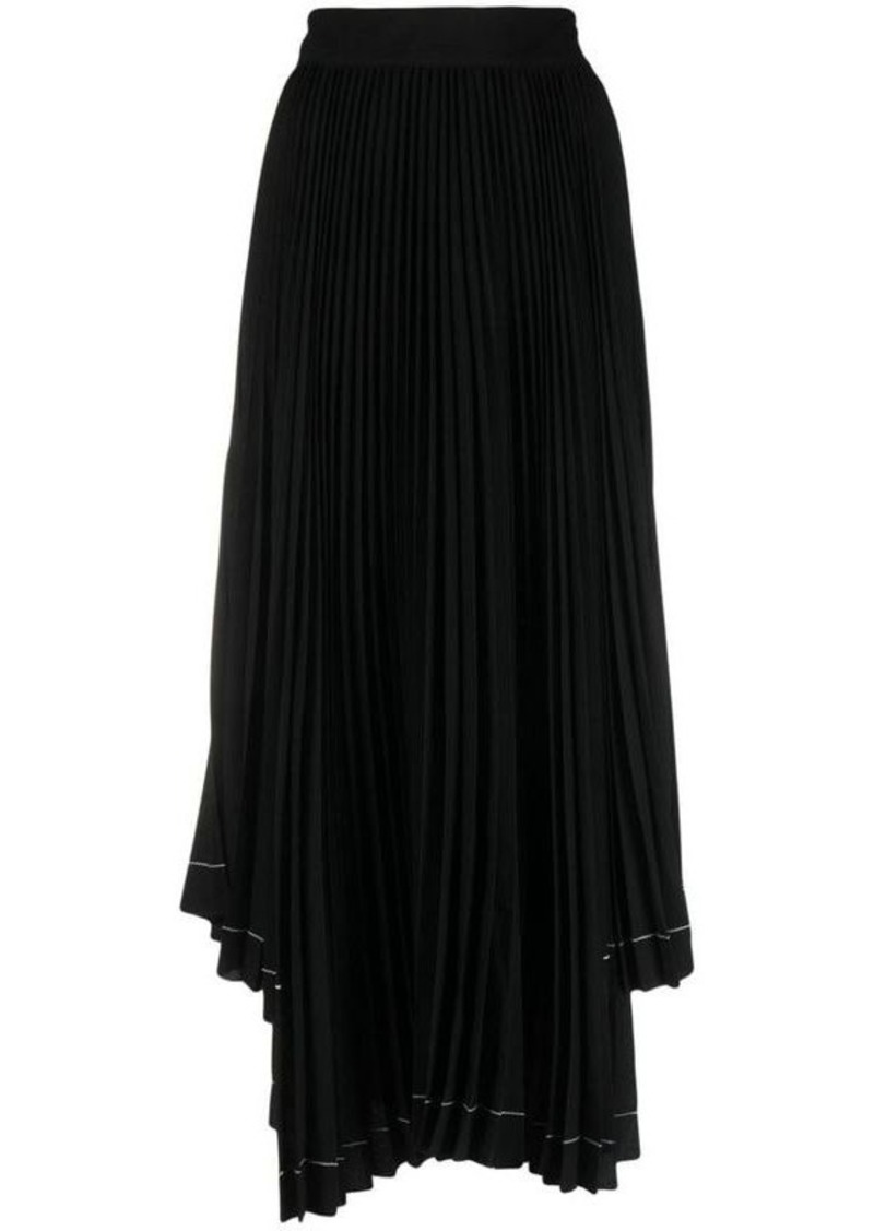 MSGM asymmetric-hem pleated maxi skirt