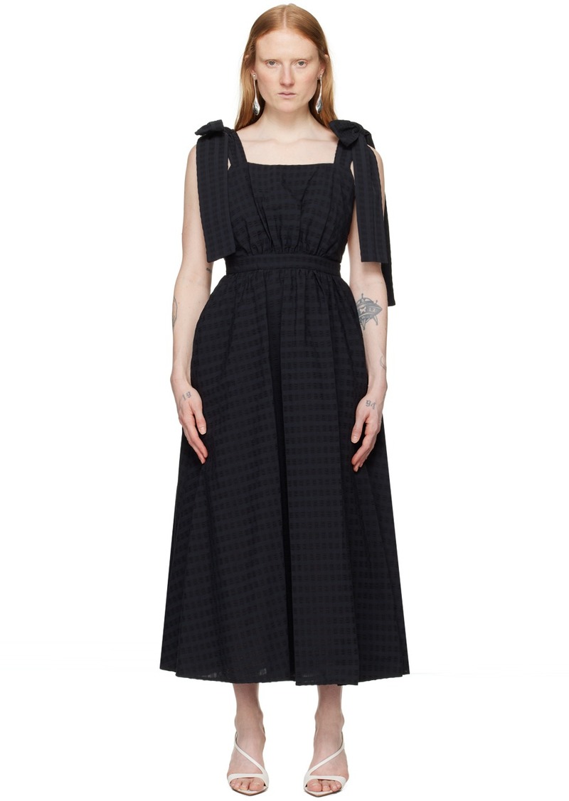 MSGM Black Bow Maxi Dress