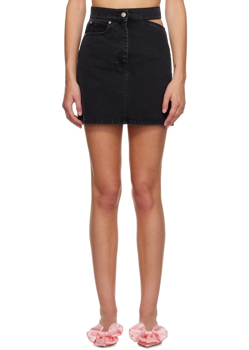 MSGM Black Cutout Denim Miniskirt