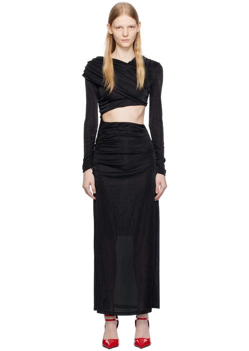 MSGM Black Cutout Maxi Dress