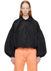 MSGM Black Gathered Shirt