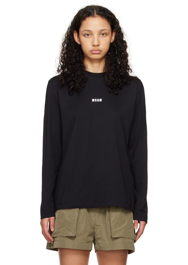 MSGM Black Micro Long Sleeve T-Shirt