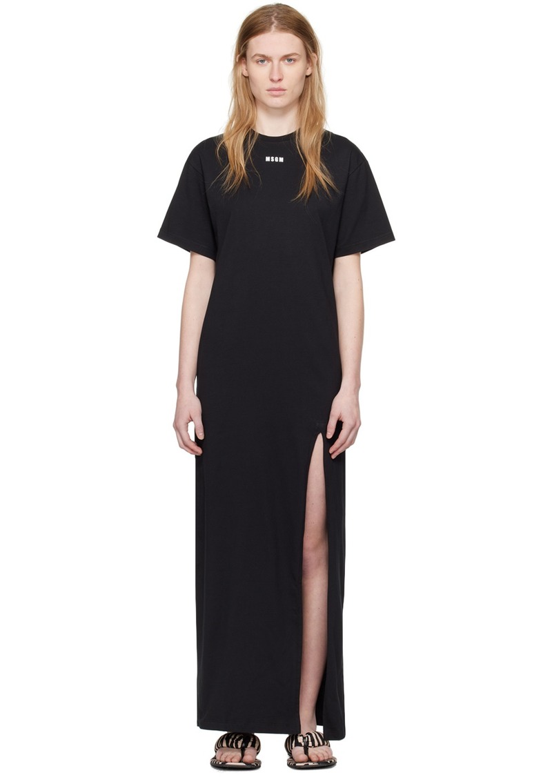 MSGM Black Printed Maxi Dress