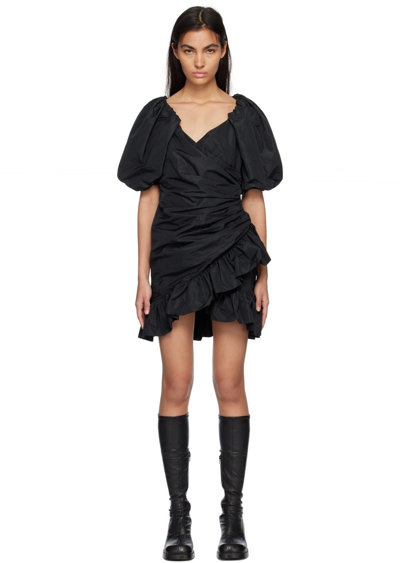 MSGM Black Ruffled Mini Dress