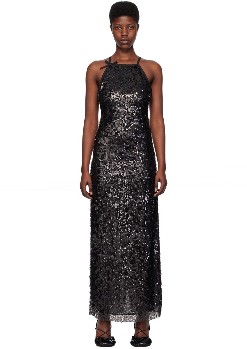 MSGM Black Sequin Maxi Dress