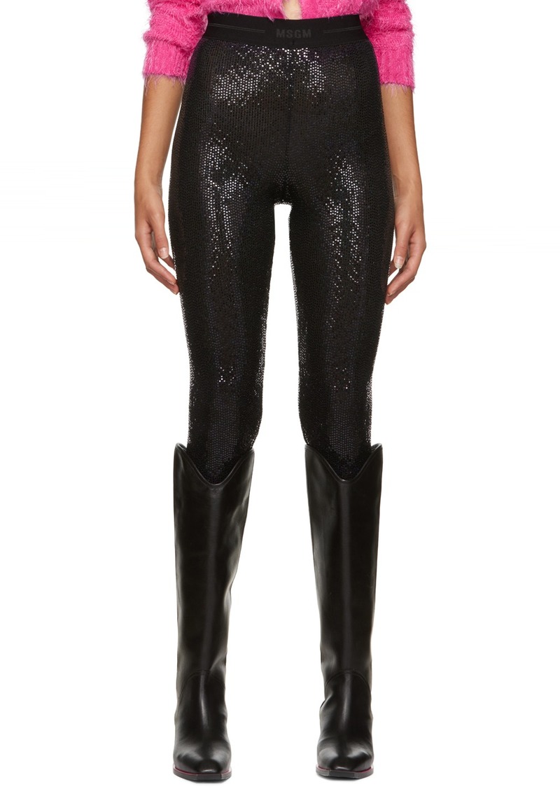 MSGM Black Sequin Trousers