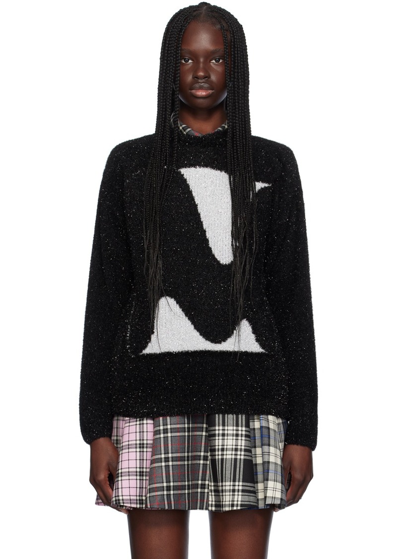 MSGM Black 'TheMwave' Sweater