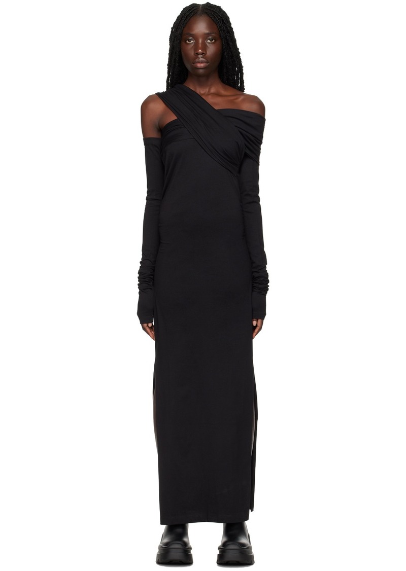 MSGM Black Twist Midi Dress