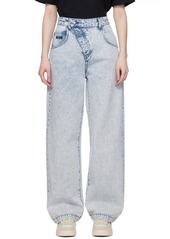 MSGM Blue Oblique Jeans