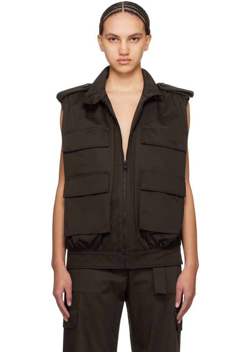 MSGM Brown Cargo Vest